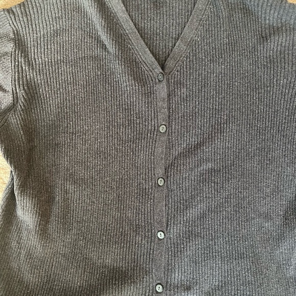 Classic Black Button-Up Cardigan - Picture 2 of 5